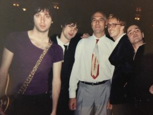 Backstage with Nancy Boy, circa 1994. From left to right, Jason Nesmith, Donovan Leitch, me, Nigel Mogg, Mike Williams