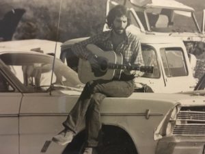 Backstage at a summer festival, touring with a group called Sonoma. We opened nationwide for Blood, Sweat and Tears.