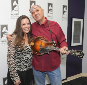 LOS ANGELES, CA - APRIL 15: Singer Carlene Carter (L) and musician Peter Andrews pose before The Drop: Carlene Carter at The GRAMMY Museum on April 15, 2014 in Los Angeles, California. (Photo by Mark Sullivan/WireImage) *** Local Caption *** Carlene Carter; Peter Andrews